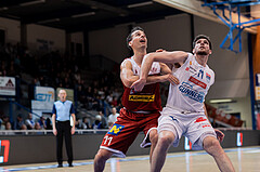 Basketball, Basketball Superliga 2022/23, Grunddurchgang Runde 20 , Oberwart Gunners, Flyers Wels, Fabricio Vay (11), John Joseph Rauch (11)