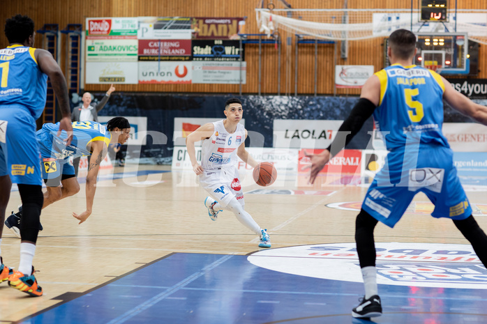 Basketball, Basketball Superliga 2022/23, Grunddurchgang Runde 20 , Oberwart Gunners, Flyers Wels, Magdy Aboud-Ahmed(6), Philip Jalapoor (5)