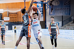 Basketball, Basketball Superliga 2022/23, Viertelfinale Spiel 3, Oberwart Gunners, Klosterneuburg Dukes, Kevin Bracy-Davis (0), Derek Hanes (14), Lennart Burgemeister (10)