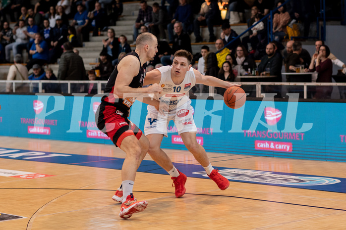 Basketball, Basketball Superliga 2022/23, Platzierungsrunde 3, Oberwart Gunners, BC Vienna, Nemanja Milosevic (15), Brock Gardner (10)
