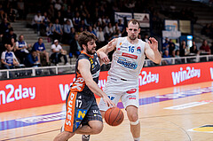 Basketball, Basketball Superliga 2022/23, Viertelfinale Spiel 3, Oberwart Gunners, Klosterneuburg Dukes, Jakob Wonisch (17), Renato Poljak (16)