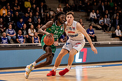 Basketball, Basketball Superliga 2022/23, Grunddurchgang Runde 21 , Oberwart Gunners, Kapfenberg Bulls, Lesley Varner (21), Brock Gardner (10)