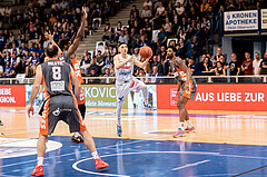 Basketball, Basketball Superliga 2022/23, Viertelfinale Spiel 1, Oberwart Gunners, Klosterneuburg Dukes, Predrag Miletic (8), Magdy Aboud-Ahmed(6), Kevin Bracy-Davis (0)