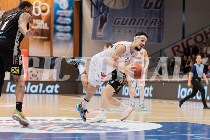 Basketball, Basketball Superliga 2022/23, Platzierungsrunde 5, Oberwart Gunners, Flyers Wels, Derek Hanes (14)