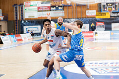 Basketball, Basketball Superliga 2022/23, Grunddurchgang Runde 20 , Oberwart Gunners, Flyers Wels, Rob Howard (5), Roman Jagsch (9)