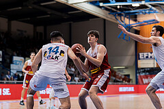 Basketball, Basketball Superliga 2022/23, Grunddurchgang Runde 20 , Oberwart Gunners, Flyers Wels, Aleksej Kostic (6), Derek Hanes (14)