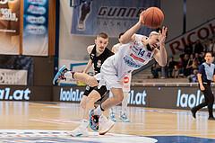 Basketball, Basketball Superliga 2022/23, Platzierungsrunde 5, Oberwart Gunners, Flyers Wels, Derek Hanes (14)