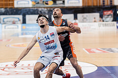 Basketball, Basketball Superliga 2022/23, Viertelfinale Spiel 1, Oberwart Gunners, Klosterneuburg Dukes, Derek Hanes (14), Predrag Miletic (8)
