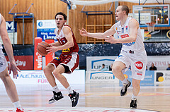 Basketball, Basketball Superliga 2022/23, Grunddurchgang Runde 20 , Oberwart Gunners, Flyers Wels, Lukas Hahn (9), Sebastian K