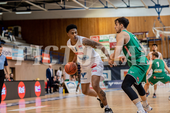 Basketball, Basketball Superliga 2022/23, Grunddurchgang Runde 21 , Oberwart Gunners, Kapfenberg Bulls, Rob Howard (5), Nemanja Krstic (12)