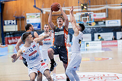 Basketball, Basketball Superliga 2022/23, Viertelfinale Spiel 3, Oberwart Gunners, Klosterneuburg Dukes, Jonathan Knessl (12), Renato Poljak (16), Valentin Bauer (14), Magdy Aboud-Ahmed(6)