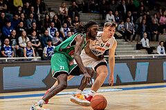 Basketball, Basketball Superliga 2022/23, Grunddurchgang Runde 21 , Oberwart Gunners, Kapfenberg Bulls, Lesley Varner (21), Brock Gardner (10)