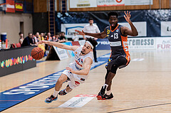 Basketball, Basketball Superliga 2022/23, Viertelfinale Spiel 1, Oberwart Gunners, Klosterneuburg Dukes, Derek Hanes (14), Joshua Nurse (13)
