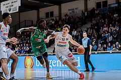 Basketball, Basketball Superliga 2022/23, Grunddurchgang Runde 21 , Oberwart Gunners, Kapfenberg Bulls, Rob Howard (5), Lesley Varner (21), Brock Gardner (10)