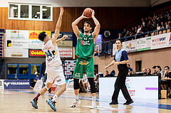 Basketball, Basketball Superliga 2022/23, Grunddurchgang Runde 21 , Oberwart Gunners, Kapfenberg Bulls, Derek Hanes (14), Nemanja Krstic (12)