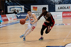 Basketball, Basketball Superliga 2022/23, Platzierungsrunde 3, Oberwart Gunners, BC Vienna, Magdy Aboud-Ahmed(6), Jahenns Manigat (21)