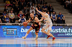 Basketball, Basketball Superliga 2022/23, Platzierungsrunde 3, Oberwart Gunners, BC Vienna, Enis Murati (44), Jonathan Wess (4)