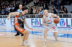 Basketball, Basketball Superliga 2022/23, Platzierungsrunde 10, Oberwart Gunners, Klosterneuburg Dukes, Lennart Burgemeister (10), Sebastian K