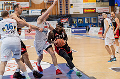 Basketball, Basketball Superliga 2022/23, Platzierungsrunde 3, Oberwart Gunners, BC Vienna, Renato Poljak (16), Antonio Kreso (27), Brock Gardner (10), Jahenns Manigat (21)