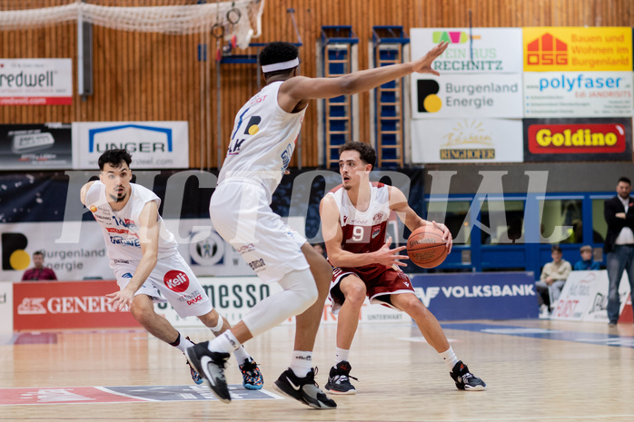 Basketball, Basketball Superliga 2022/23, Grunddurchgang Runde 20 , Oberwart Gunners, Flyers Wels, Derek Hanes (14), Rob Howard (5), Lukas Hahn (9)