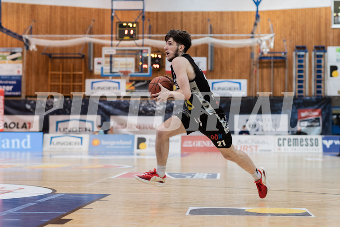 Basketball, Basketball Superliga 2022/23, Platzierungsrunde 5, Oberwart Gunners, Flyers Wels, Elvir Jakupovic (21)
