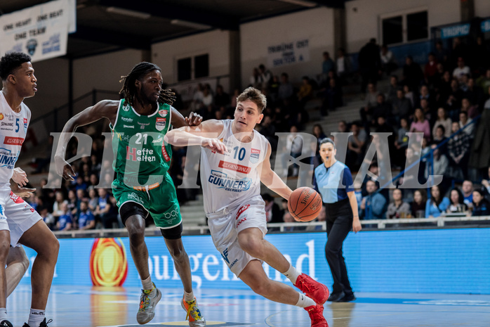 Basketball, Basketball Superliga 2022/23, Grunddurchgang Runde 21 , Oberwart Gunners, Kapfenberg Bulls, Rob Howard (5), Lesley Varner (21), Brock Gardner (10)