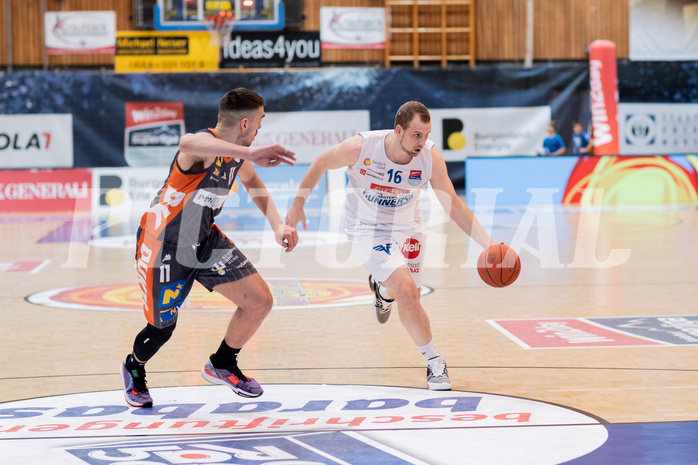 Basketball, Basketball Superliga 2022/23, Viertelfinale Spiel 3, Oberwart Gunners, Klosterneuburg Dukes, Benjamin Blazevic (11), Renato Poljak (16)