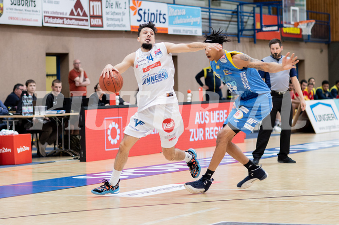 Basketball, Basketball Superliga 2022/23, Grunddurchgang Runde 20 , Oberwart Gunners, Flyers Wels, Derek Hanes (14), Chris Ferguson (20)