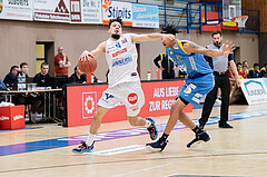 Basketball, Basketball Superliga 2022/23, Grunddurchgang Runde 20 , Oberwart Gunners, Flyers Wels, Derek Hanes (14), Chris Ferguson (20)