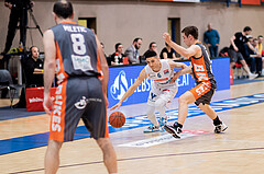 Basketball, Basketball Superliga 2022/23, Viertelfinale Spiel 3, Oberwart Gunners, Klosterneuburg Dukes, Magdy Aboud-Ahmed(6), Valentin Bauer (14)