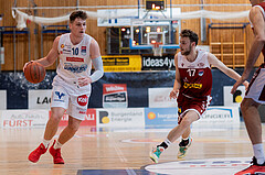 Basketball, Basketball Superliga 2022/23, Grunddurchgang Runde 20 , Oberwart Gunners, Flyers Wels, Brock Gardner (10), Jonas Winkler (17)