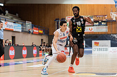 Basketball, Basketball Superliga 2022/23, Platzierungsrunde 5, Oberwart Gunners, Flyers Wels, Magdy Aboud-Ahmed(6), Austen Awosika (10)