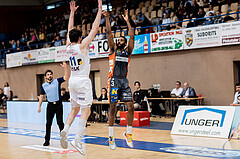 Basketball, Basketball Superliga 2022/23, Platzierungsrunde 10, Oberwart Gunners, Klosterneuburg Dukes, John Joseph Rauch (11), Arnold Fripp (3)