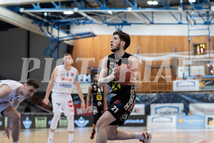 Basketball, Basketball Superliga 2022/23, Platzierungsrunde 5, Oberwart Gunners, Flyers Wels, Elvir Jakupovic (21)