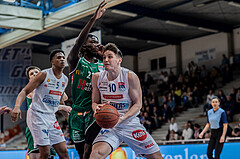 Basketball, Basketball Superliga 2022/23, Grunddurchgang Runde 21 , Oberwart Gunners, Kapfenberg Bulls, Rob Howard (5), Lesley Varner (21), Brock Gardner (10)