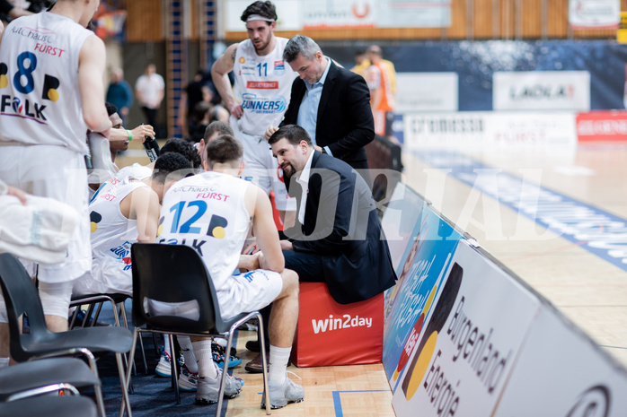 Basketball, Basketball Superliga 2022/23, Viertelfinale Spiel 3, Oberwart Gunners, Klosterneuburg Dukes, Horst Leitner (Coach)