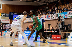 Basketball, Basketball Superliga 2022/23, Grunddurchgang Runde 21 , Oberwart Gunners, Kapfenberg Bulls, Jonathan Knessl (12), Lesley Varner (21)
