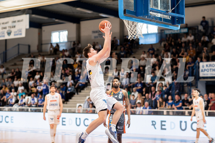 Basketball, Basketball Superliga 2022/23, Viertelfinale Spiel 1, Oberwart Gunners, Klosterneuburg Dukes, Brock Gardner (10)
