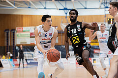 Basketball, Basketball Superliga 2022/23, Platzierungsrunde 5, Oberwart Gunners, Flyers Wels, Magdy Aboud-Ahmed(6), Austen Awosika (10)