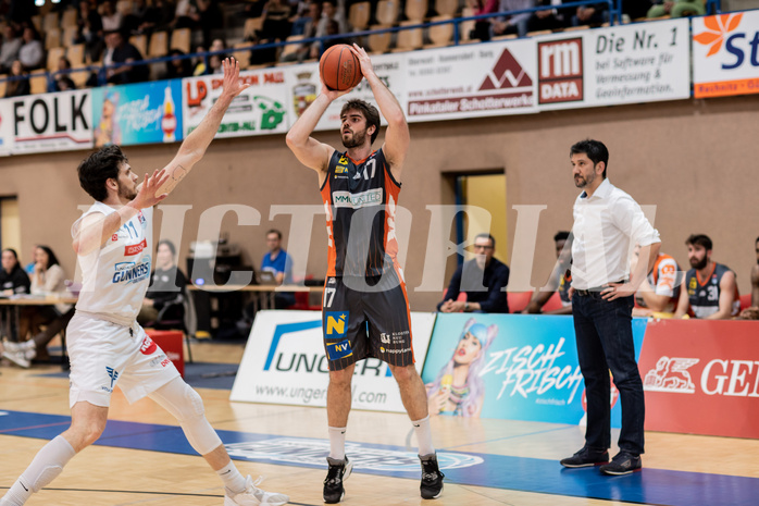 Basketball, Basketball Superliga 2022/23, Viertelfinale Spiel 1, Oberwart Gunners, Klosterneuburg Dukes, John Joseph Rauch (11), Jakob Wonisch (17)