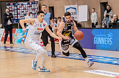 Basketball, Basketball Superliga 2022/23, 1. Platzierungsrunde, Oberwart Gunners, Gmunden Swans, Magdy Aboud-Ahmed(6), Daniel Friedrich (6)