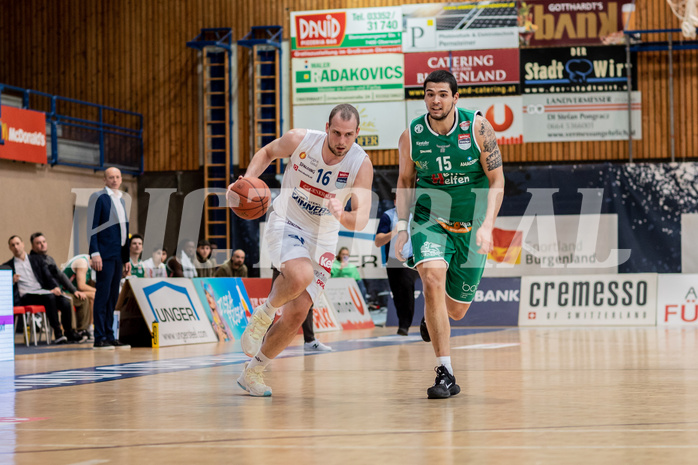 Basketball, Basketball Superliga 2022/23, Grunddurchgang Runde 21 , Oberwart Gunners, Kapfenberg Bulls, Renato Poljak (16), Brad Greene (15)