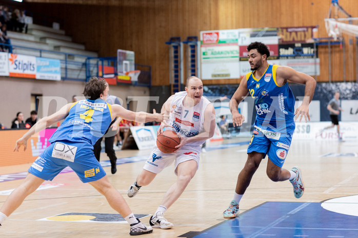 Basketball, Basketball Superliga 2022/23, Grunddurchgang Runde 20 , Oberwart Gunners, Flyers Wels, Felix Angerbauer (4), Sebastian K
