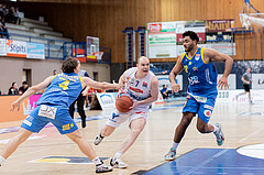 Basketball, Basketball Superliga 2022/23, Grunddurchgang Runde 20 , Oberwart Gunners, Flyers Wels, Felix Angerbauer (4), Sebastian K