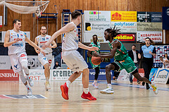Basketball, Basketball Superliga 2022/23, Grunddurchgang Runde 21 , Oberwart Gunners, Kapfenberg Bulls, Edi Patekar (9), Renato Poljak (16), Brock Gardner (10), Lesley Varner (21)