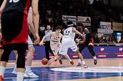 Basketball, Basketball Superliga 2022/23, Platzierungsrunde 3, Oberwart Gunners, BC Vienna, Jonathan Wess (4), Rob Howard (5), Jahenns Manigat (21)