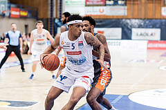 Basketball, Basketball Superliga 2022/23, Viertelfinale Spiel 1, Oberwart Gunners, Klosterneuburg Dukes, Rob Howard (5), Kevin Bracy-Davis (0)