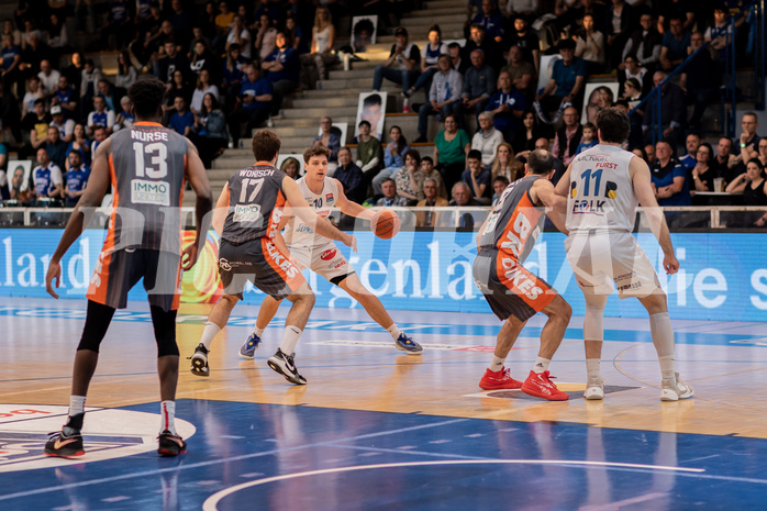 Basketball, Basketball Superliga 2022/23, Viertelfinale Spiel 1, Oberwart Gunners, Klosterneuburg Dukes, Joshua Nurse (13), Jakob Wonisch (17), Brock Gardner (10), Predrag Miletic (8), John Joseph Rauch (11)