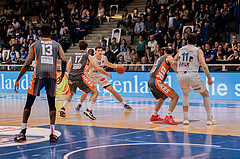 Basketball, Basketball Superliga 2022/23, Viertelfinale Spiel 1, Oberwart Gunners, Klosterneuburg Dukes, Joshua Nurse (13), Jakob Wonisch (17), Brock Gardner (10), Predrag Miletic (8), John Joseph Rauch (11)
