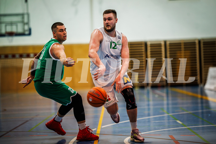 Basketball, Basketball Zweite Liga 2024/25, Grunddurchgang 16.Runde, UDW Alligators, KOS Celovec, Nikolas Susa (23), Matej Drgon (12)